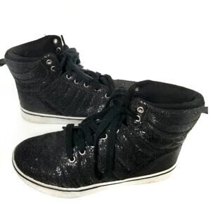 Op | Black Sparkly High-Top Sneakers
